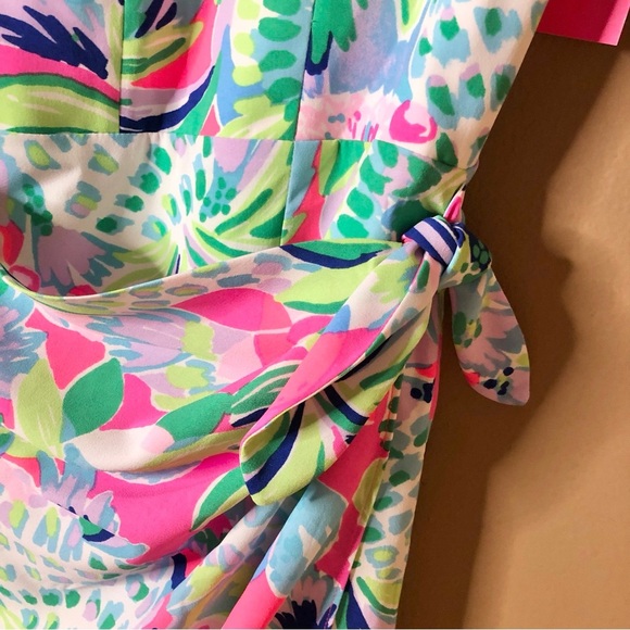 Lilly‎ Pulitzer Scarlet Stretch Dress Raise the Bar Pink Blue Size 0 - Picture 4 of 9